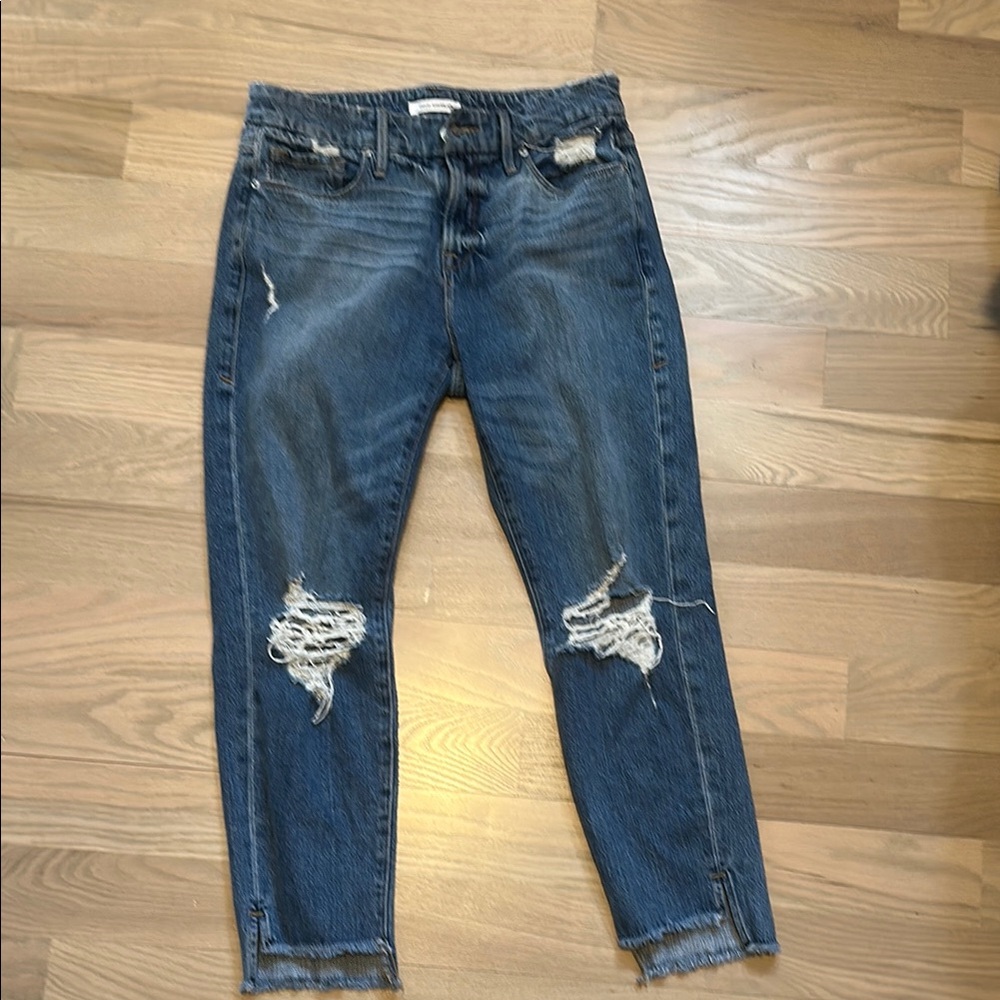 Good American Distressed Blue Jeans